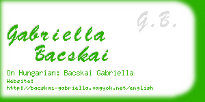 gabriella bacskai business card